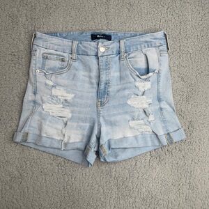Aeropostale high rise cuffed distressed denim shorts light wash size L Y2K